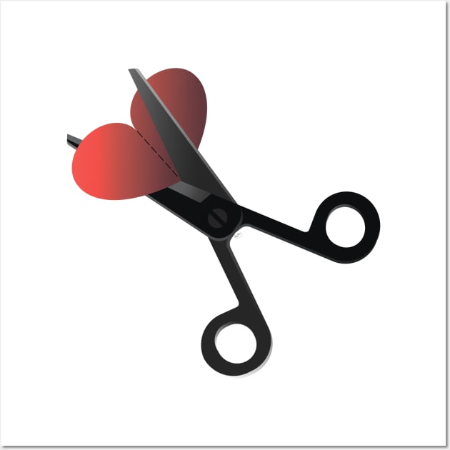 Scissors heart Wall Art by Amirey